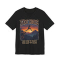 Take Risks Mountain T‑Shirt — "Take Risks: The View Is Worth The Leap Of Faith" Inspirational Adventure Tee